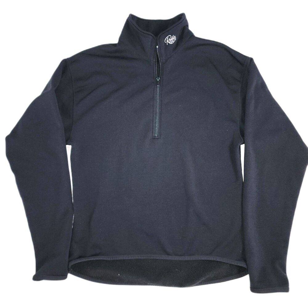 Vintage Women's Roffe Black Half Zip Pullover Sweatshirt Size M